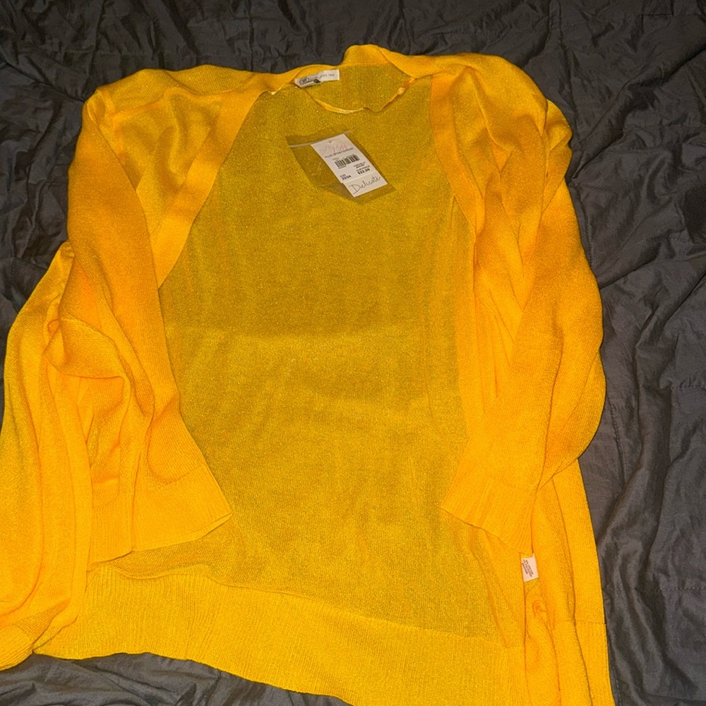 Yellow cardigan
